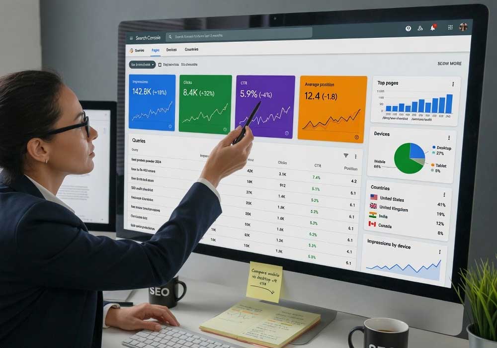 تحلیل داده های Search Console و KPI های سئو